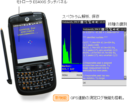 GPS内蔵、核種識別対応の小型端末 ES400S