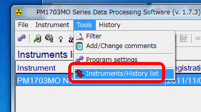 Instrument/History list